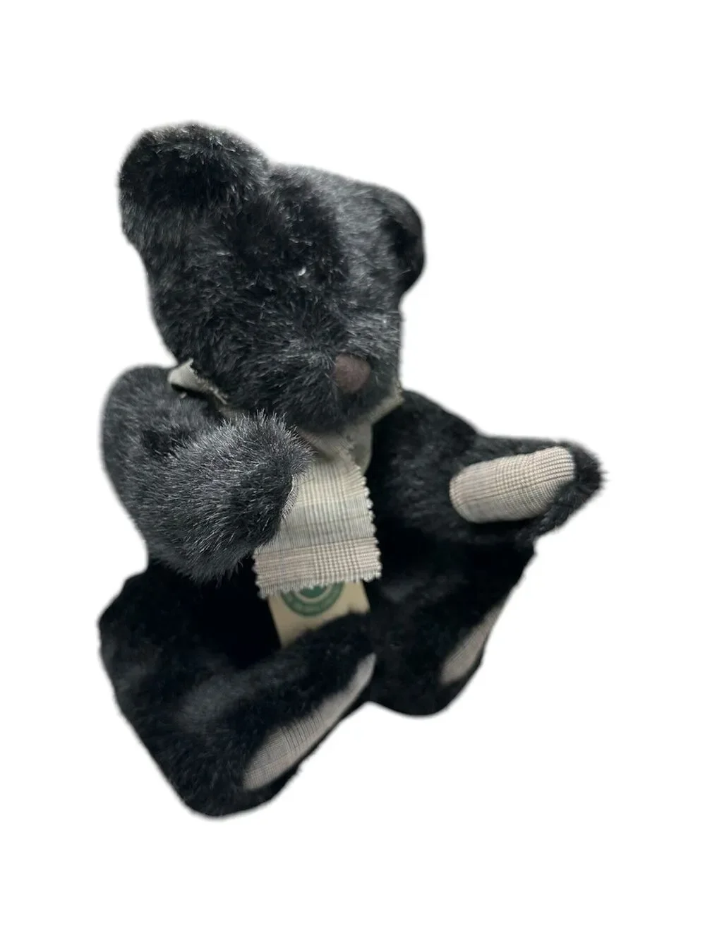 Boyds Bears The Archive Collection Black Teddy Bear #1364 Plaid Bow & Paws VTG